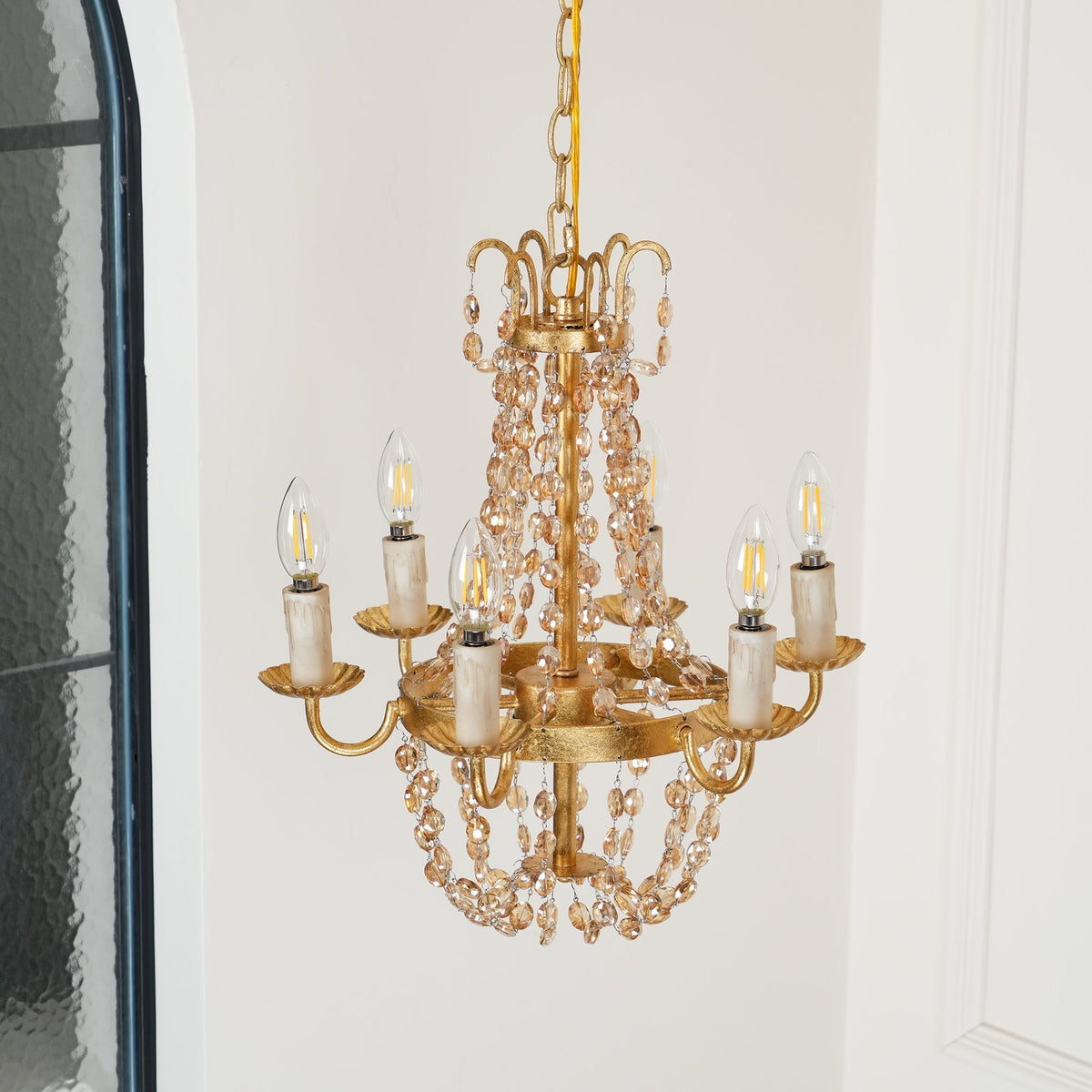 Luxinine Vintage Vloermarkt Kroonluchter met Kristal