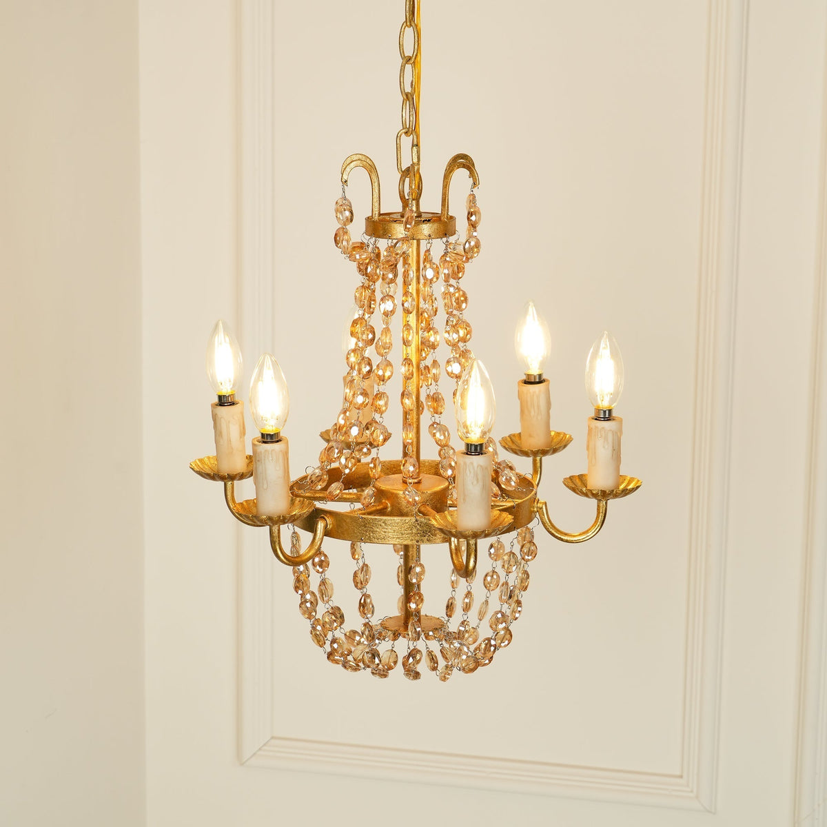 Luxinine Vintage Vloermarkt Kroonluchter met Kristal