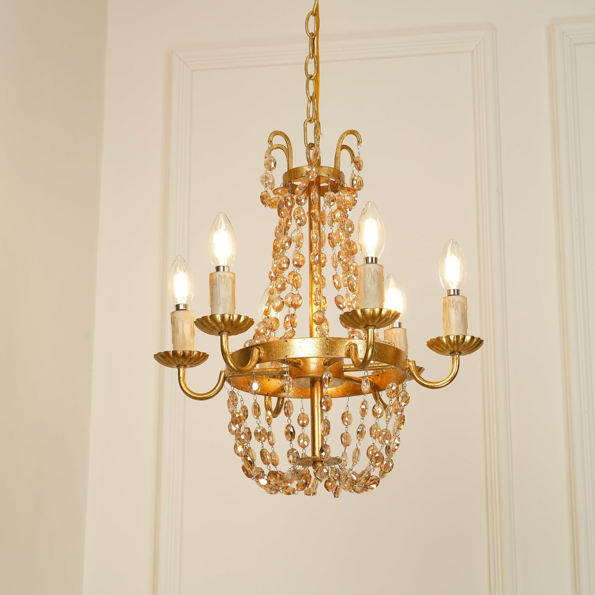 Luxinine Vintage Vloermarkt Kroonluchter met Kristal