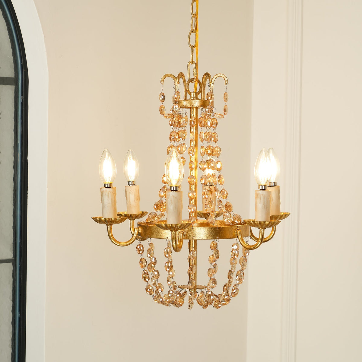 Luxinine Vintage Vloermarkt Kroonluchter met Kristal