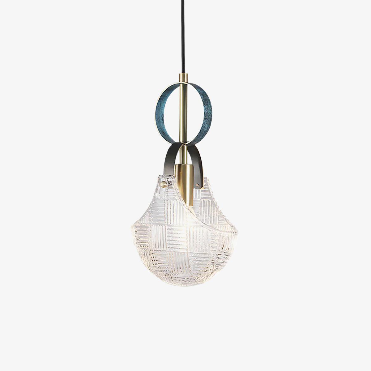 Eirerine hanglamp glas messing teal