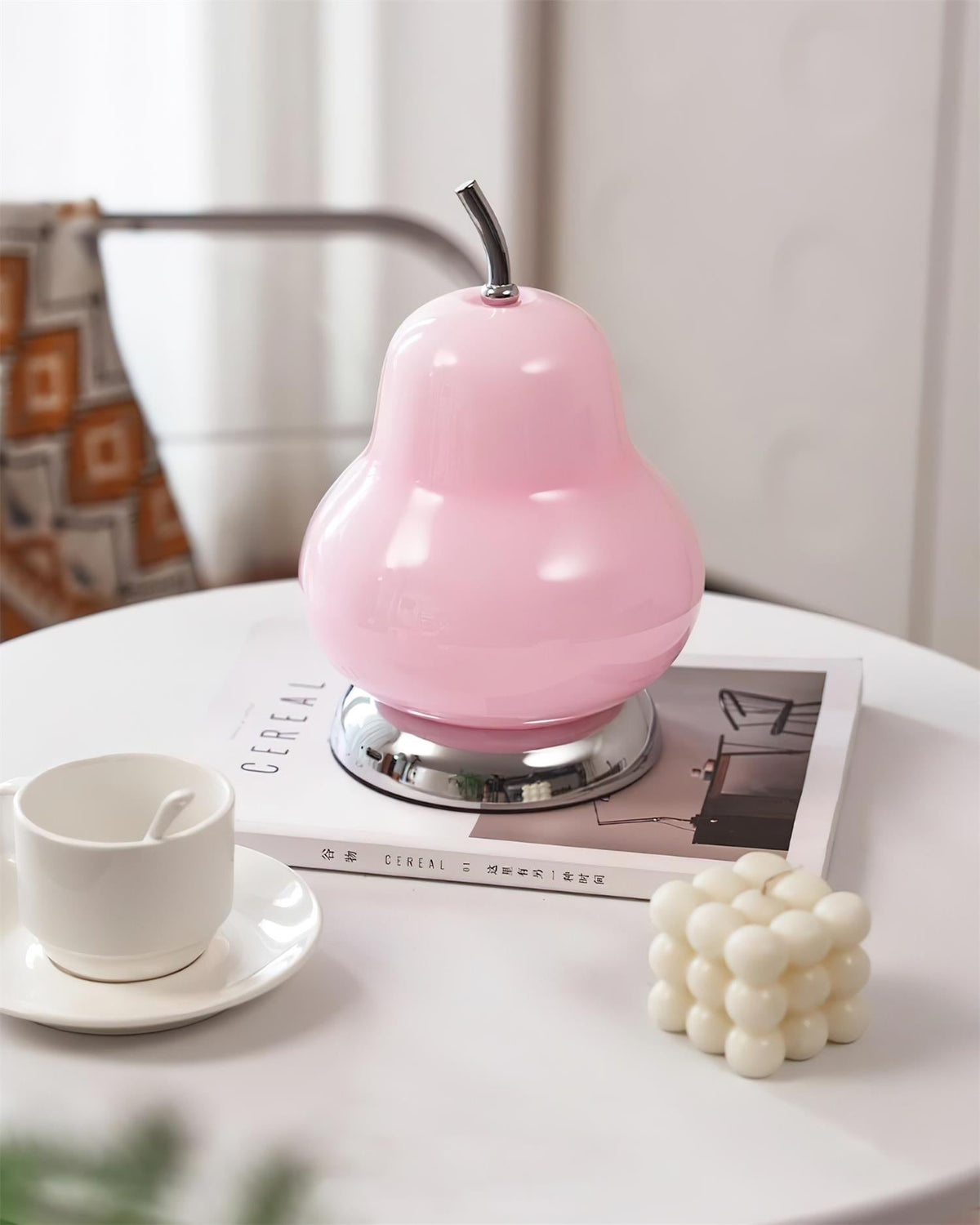 Velania tafellamp chroom & roze afwerking