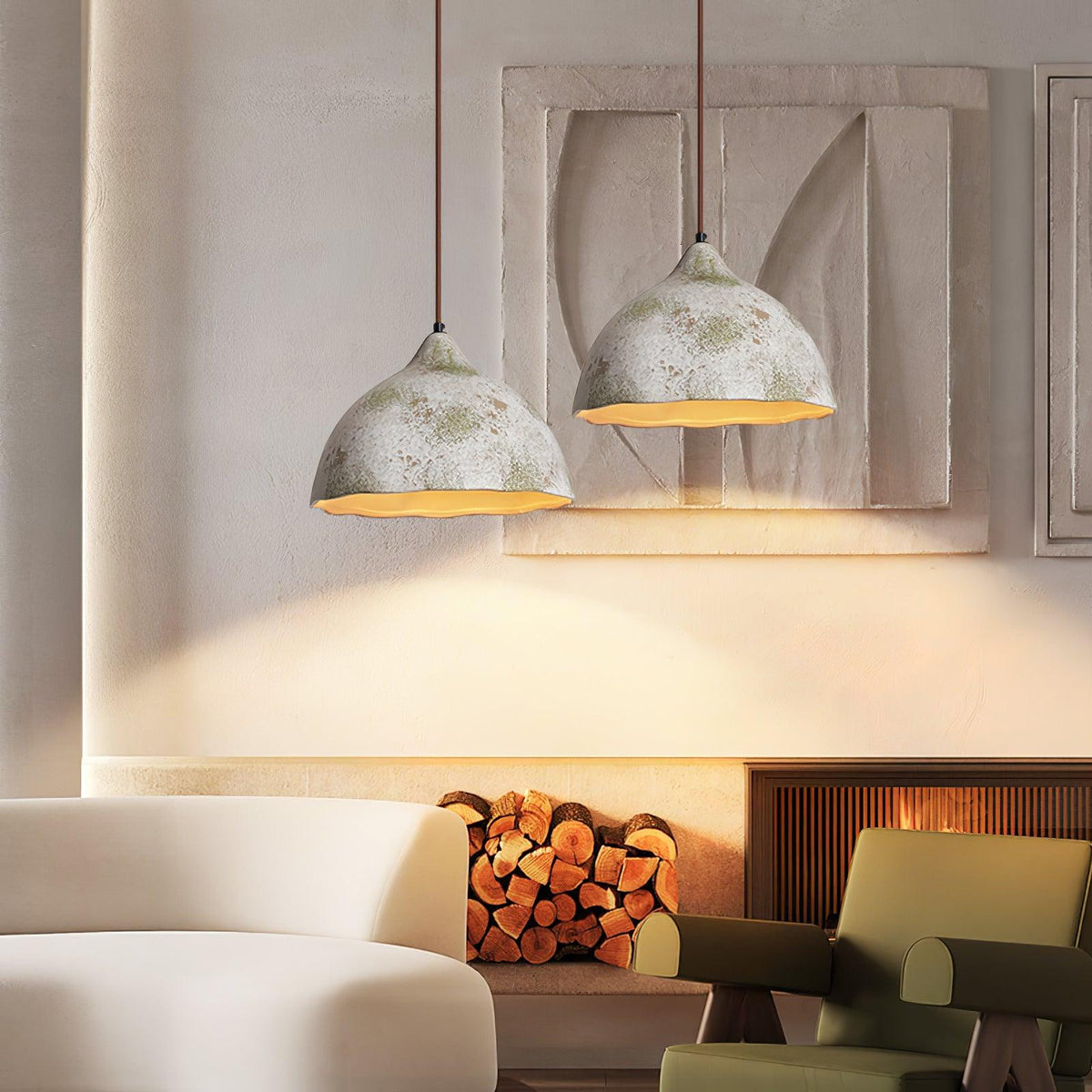 Moss Minimalistische hanglamp van hout