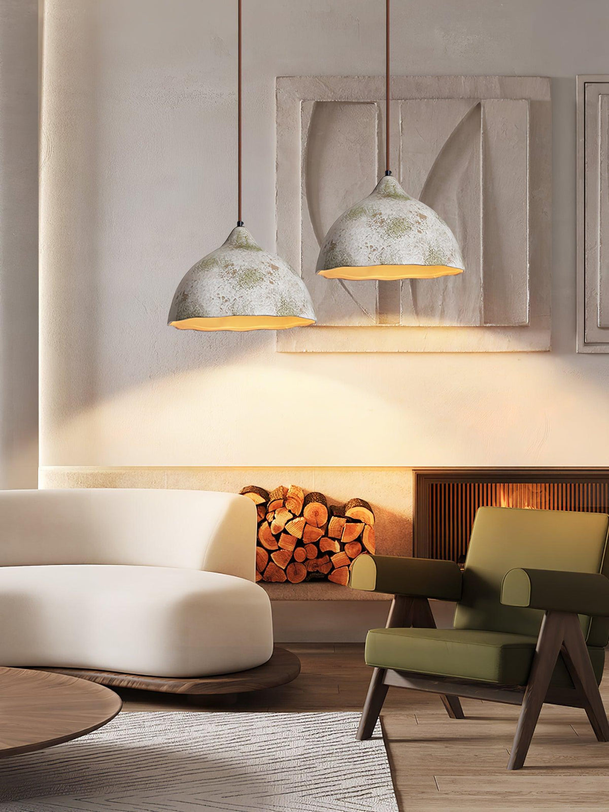 Moss Minimalistische hanglamp van hout