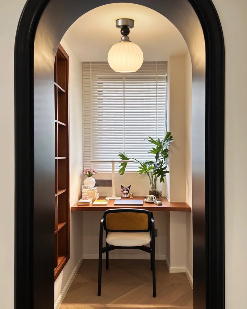 Ivcarila Moderne minimalistische plafondlamp met parelsferen glas