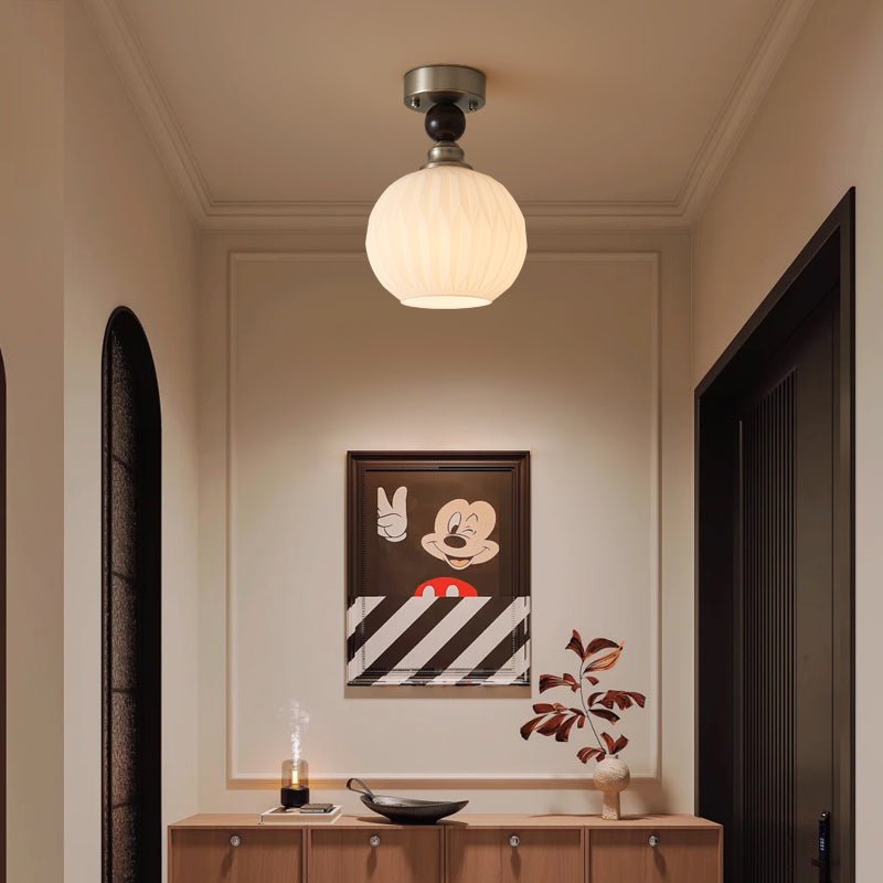 Ivcarila Moderne minimalistische plafondlamp met parelsferen glas