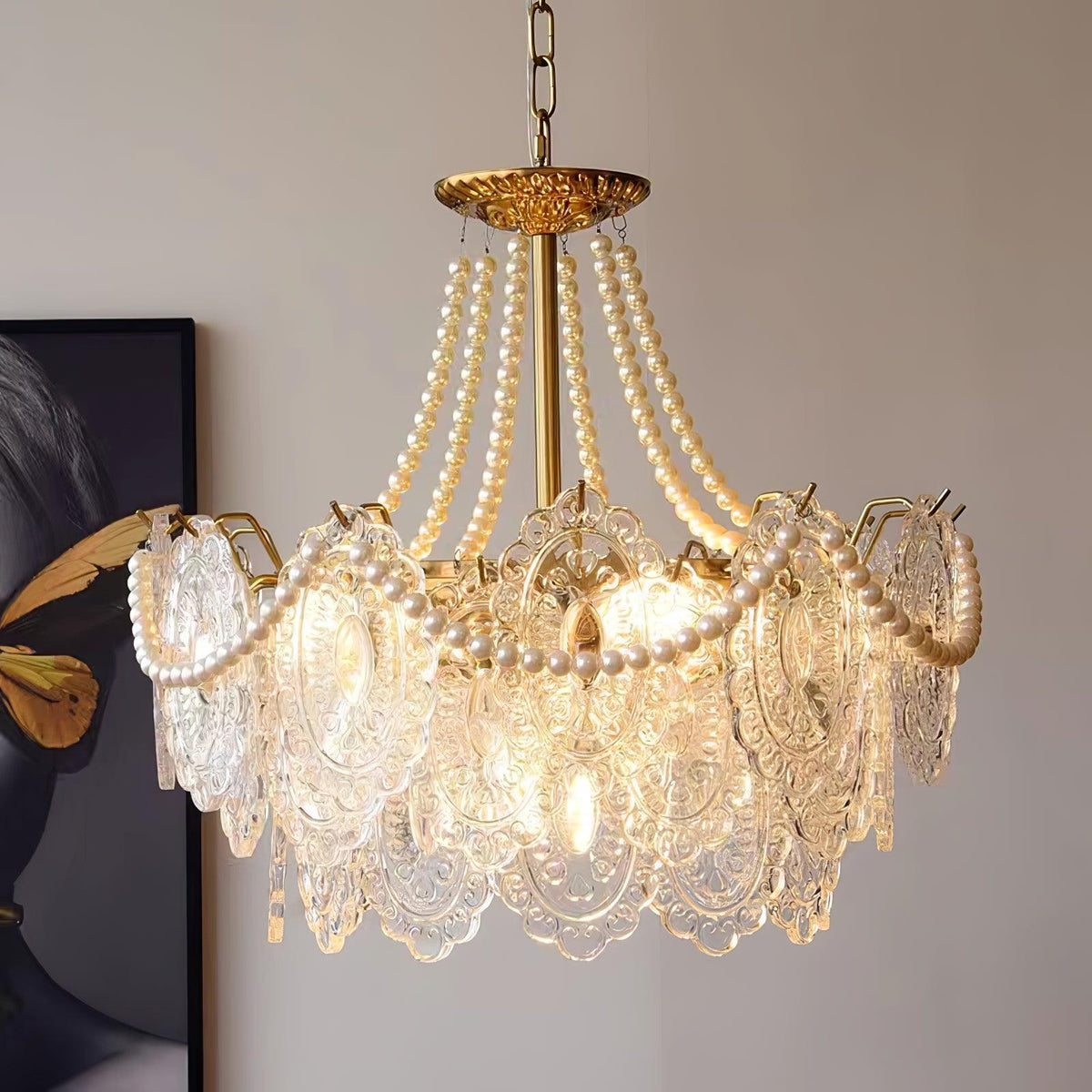 Eirivaine kroonluchter met glas