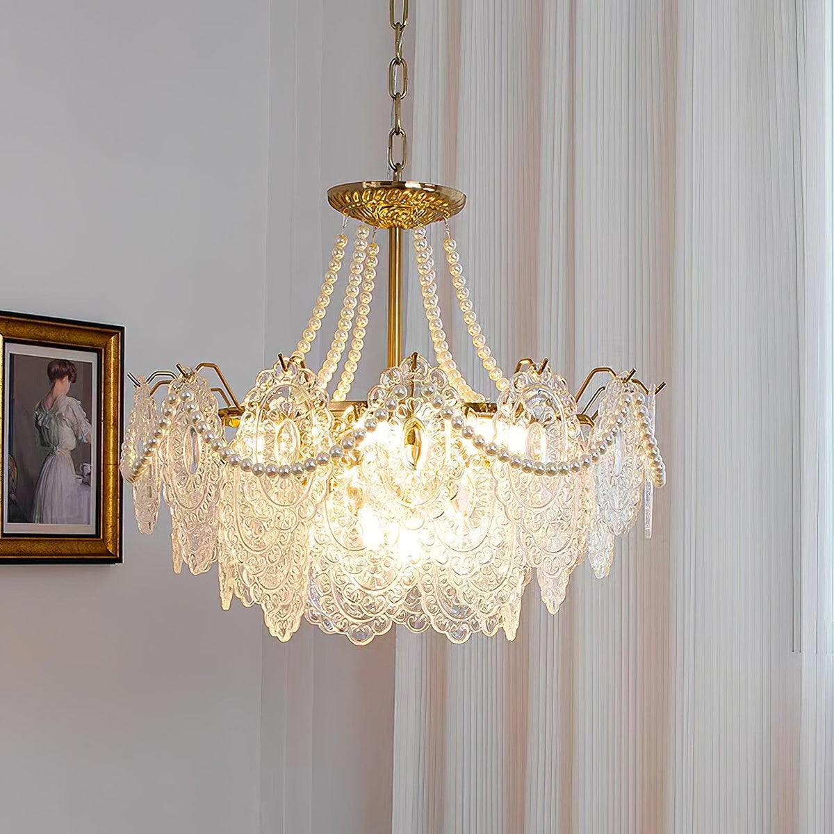 Eirivaine kroonluchter met glas