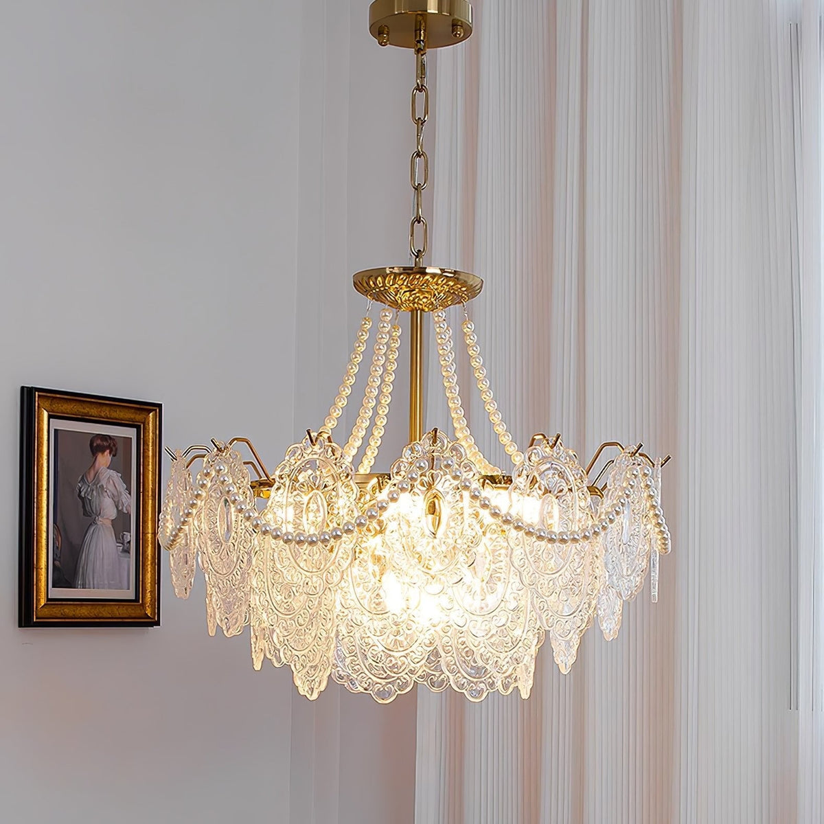 Eirivaine kroonluchter met glas