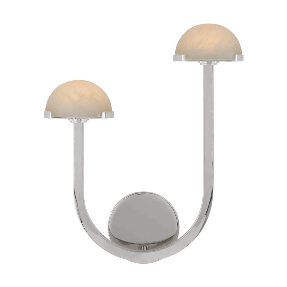 Vitalira dubbele albasten wandlamp met goudkleurige afwerking