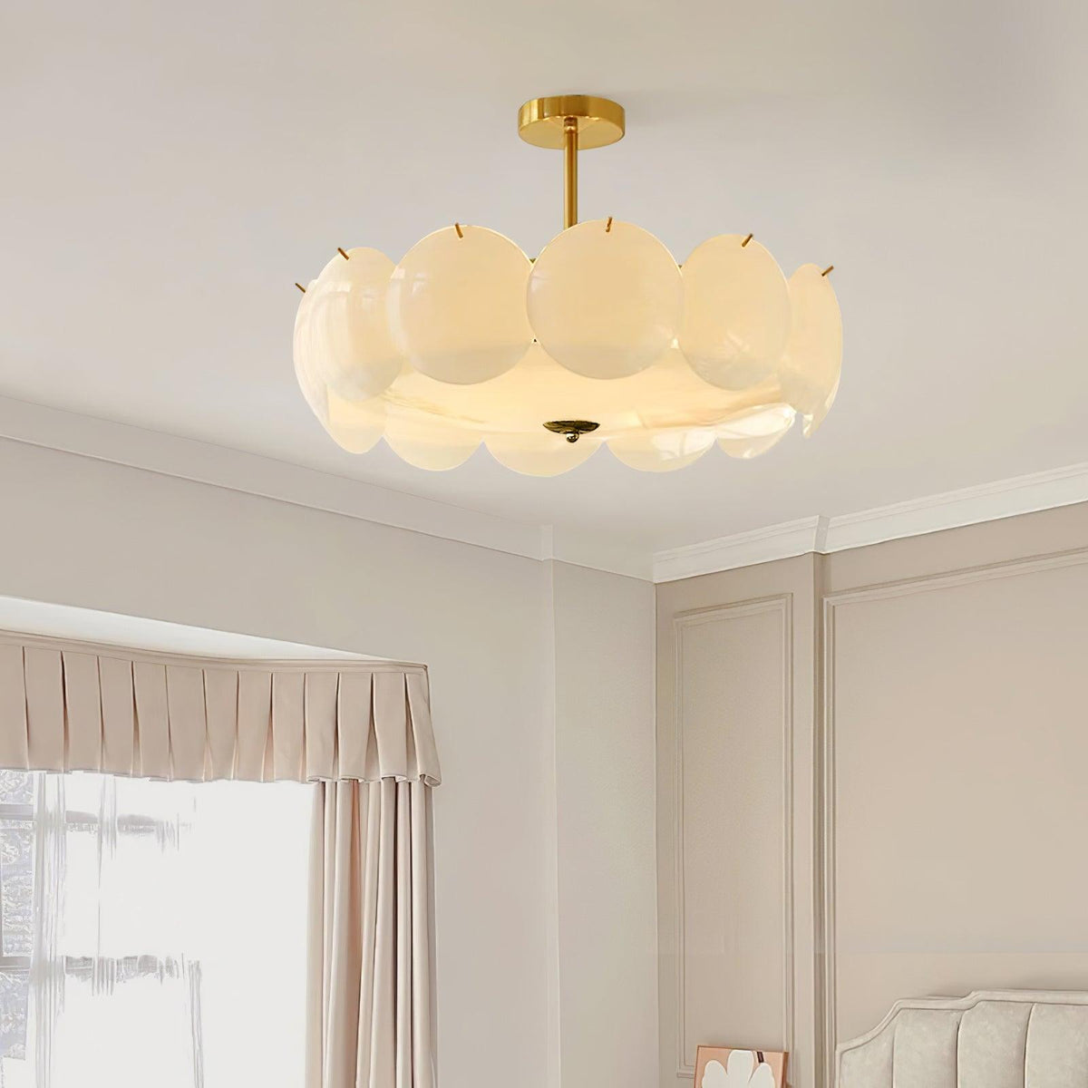 Brolin plafondlamp met glazen schijven in golvend patroon