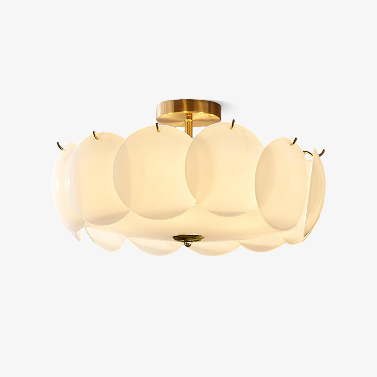 Brolin plafondlamp met glazen schijven in golvend patroon