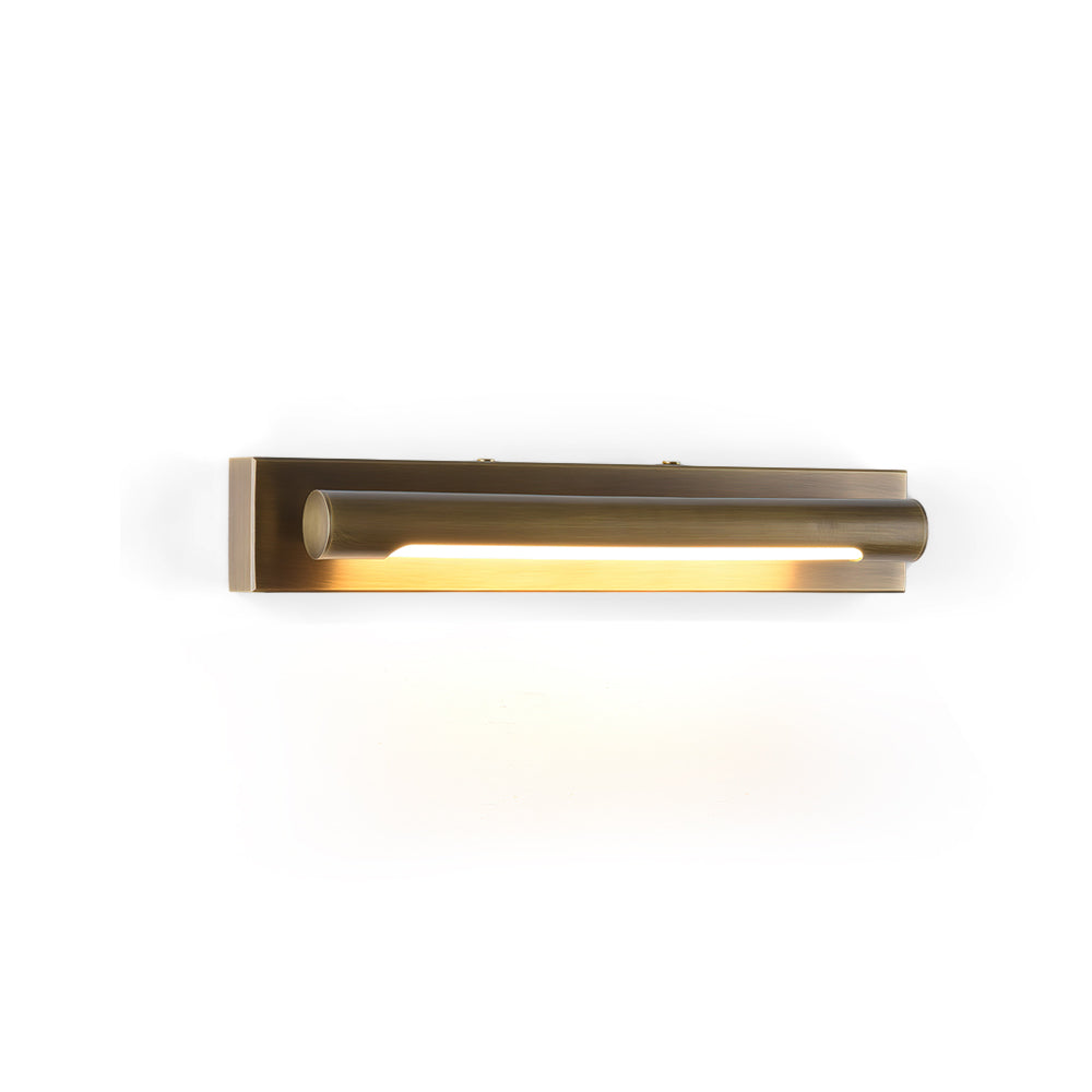 Reed lineaire wandlamp van oud messing