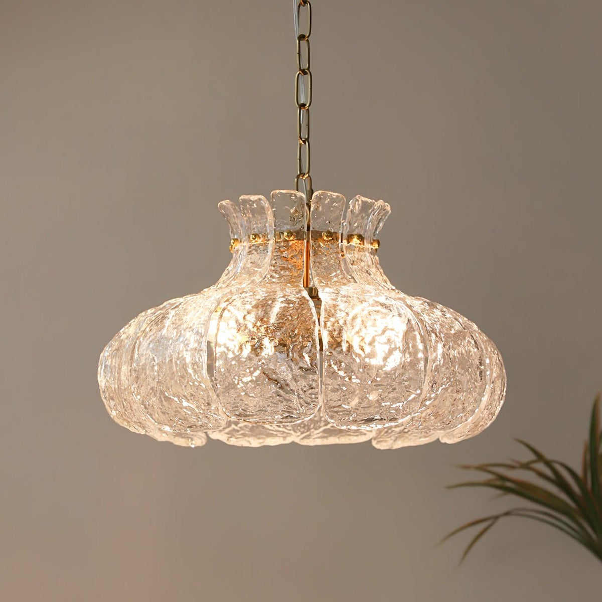 Ariv hanglamp van messing en glas met glamoureus-look