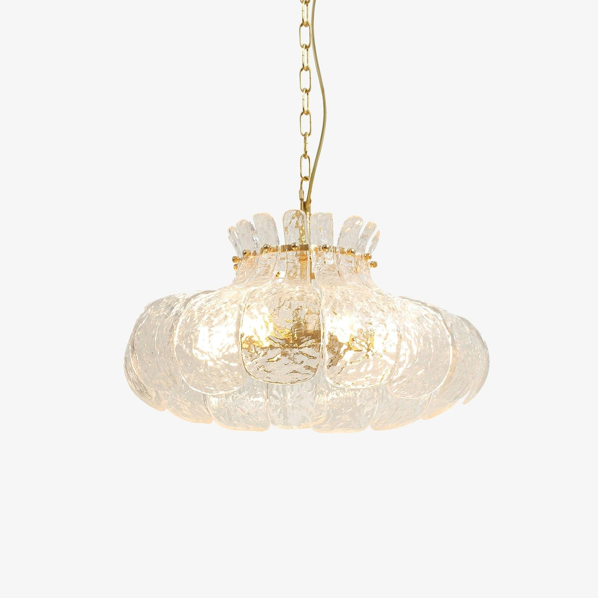 Ariv hanglamp van messing en glas met glamoureus-look