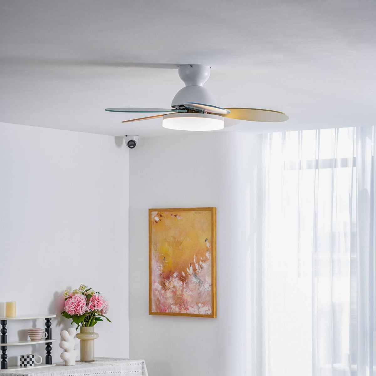 Eireise kleurrijke plafondventilator met lamp voor de kinderkamer