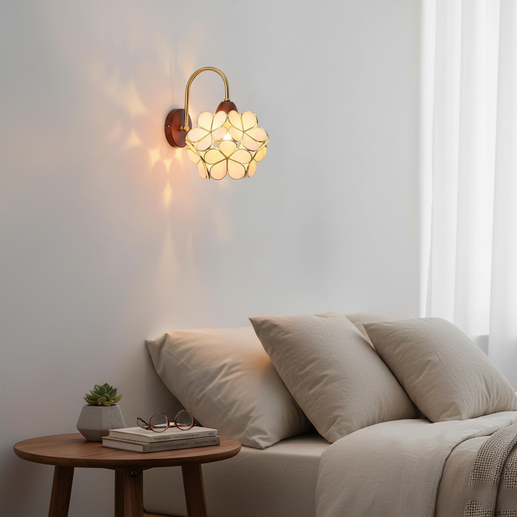 Petals-hout wandlamp
