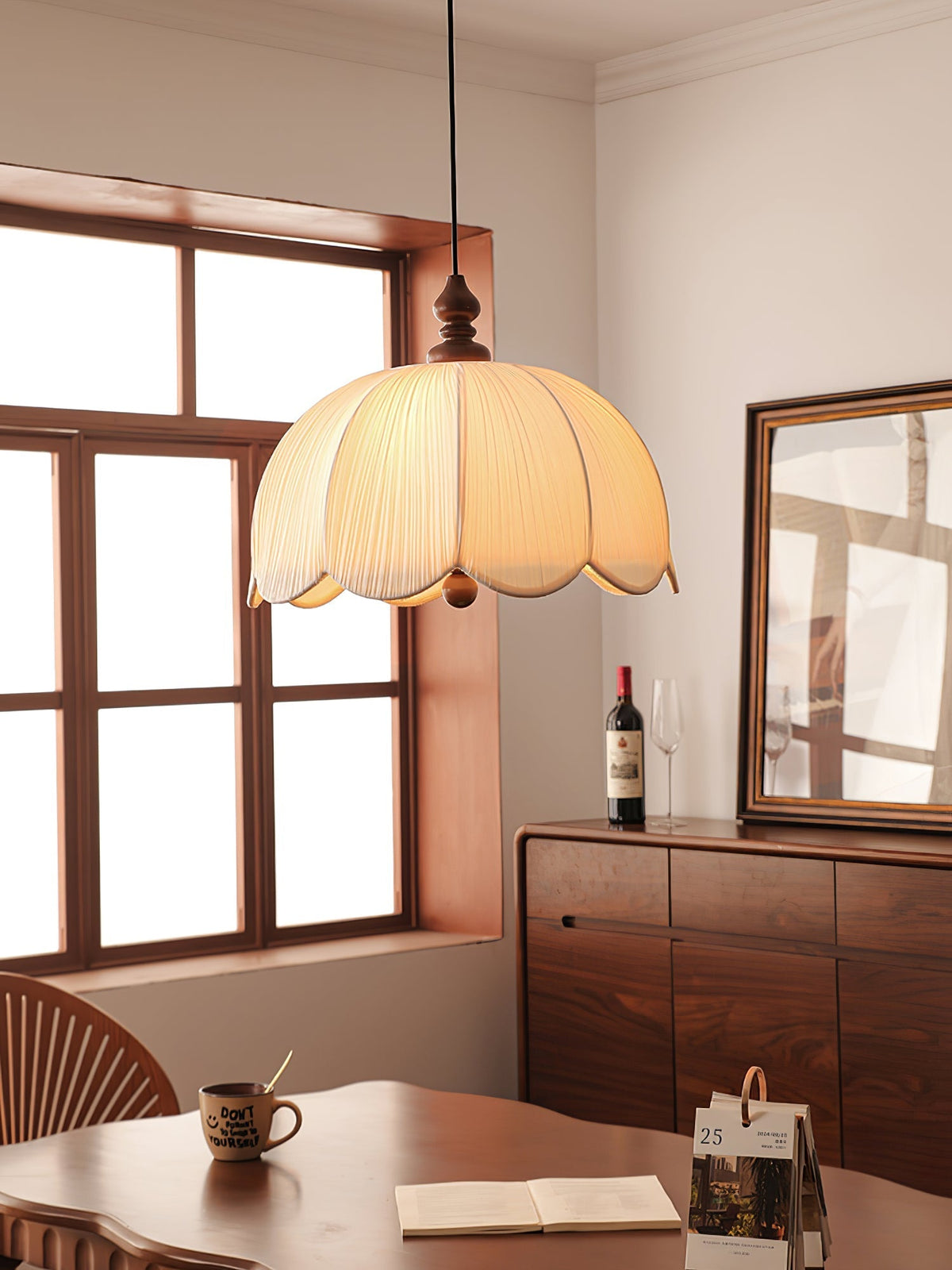 Imiraril hanglamp met tropisch textiel