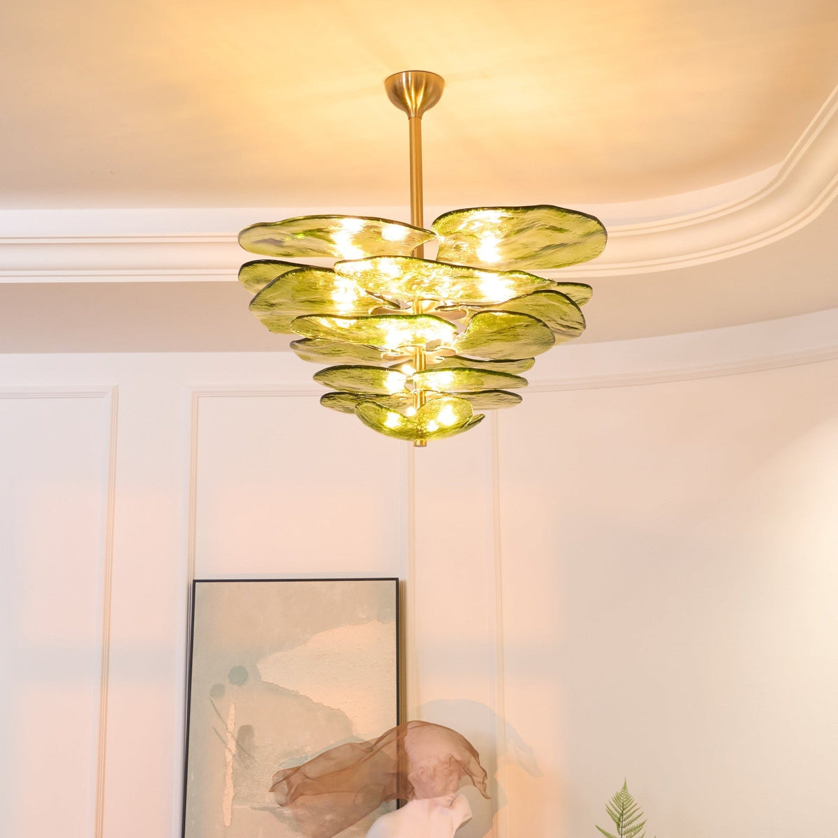 Crivs Kroonluchter Goud Murano-glas Bloemblaadjes Luxe