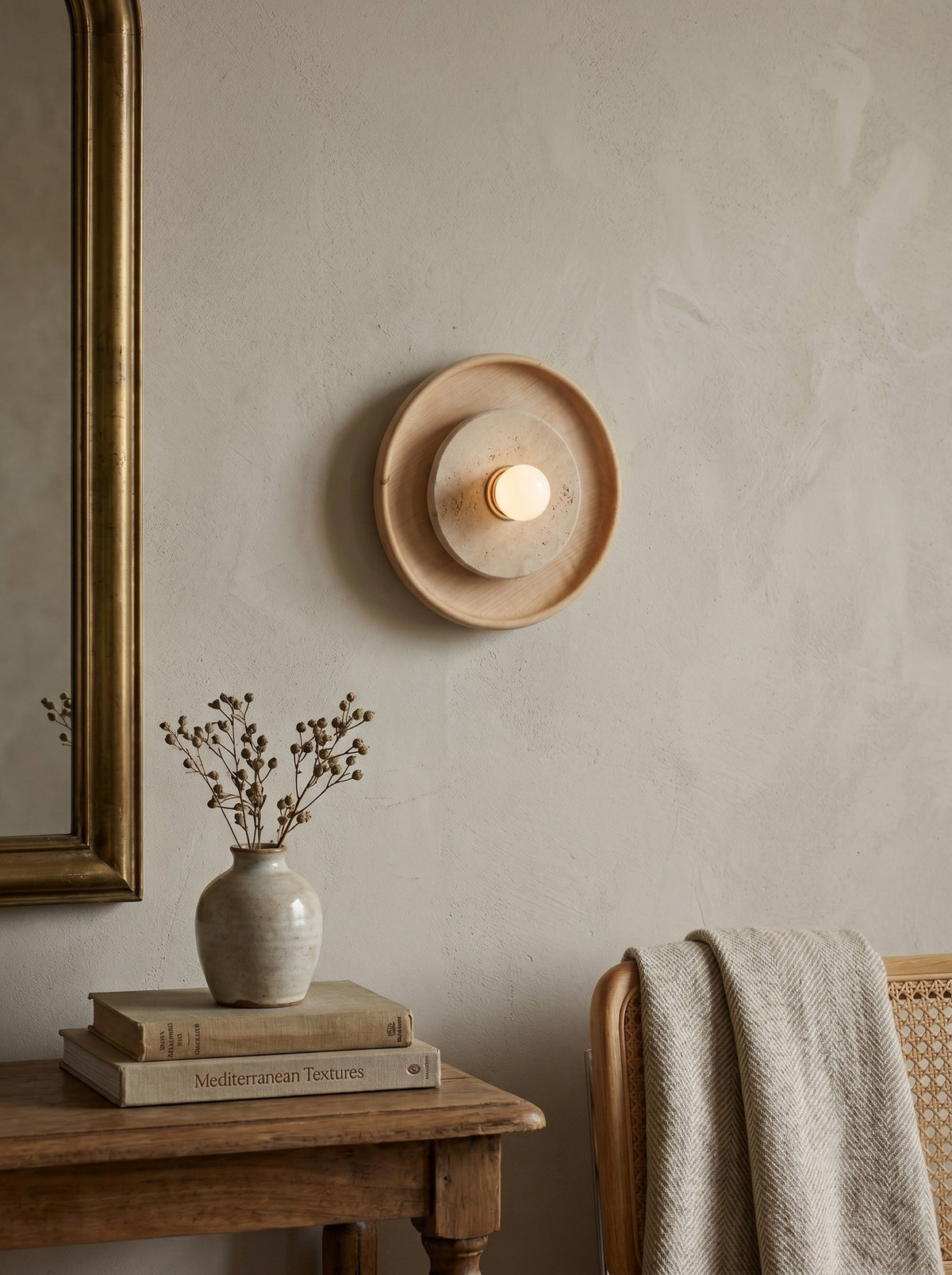 Lumenhart travertin wandlamp