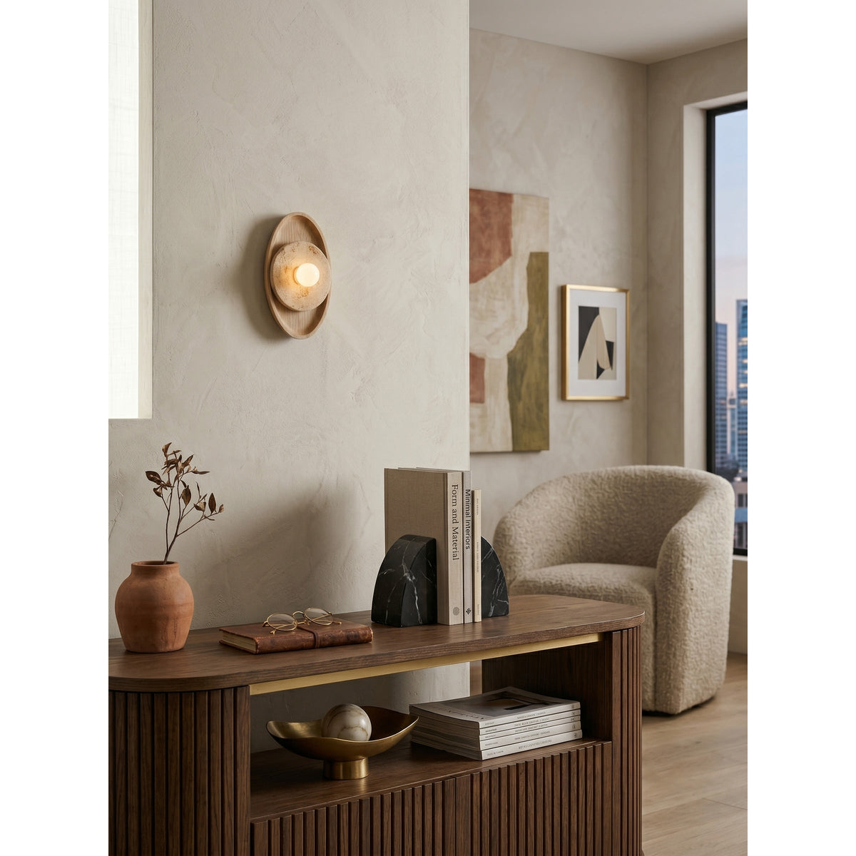 Lumenhart travertin wandlamp