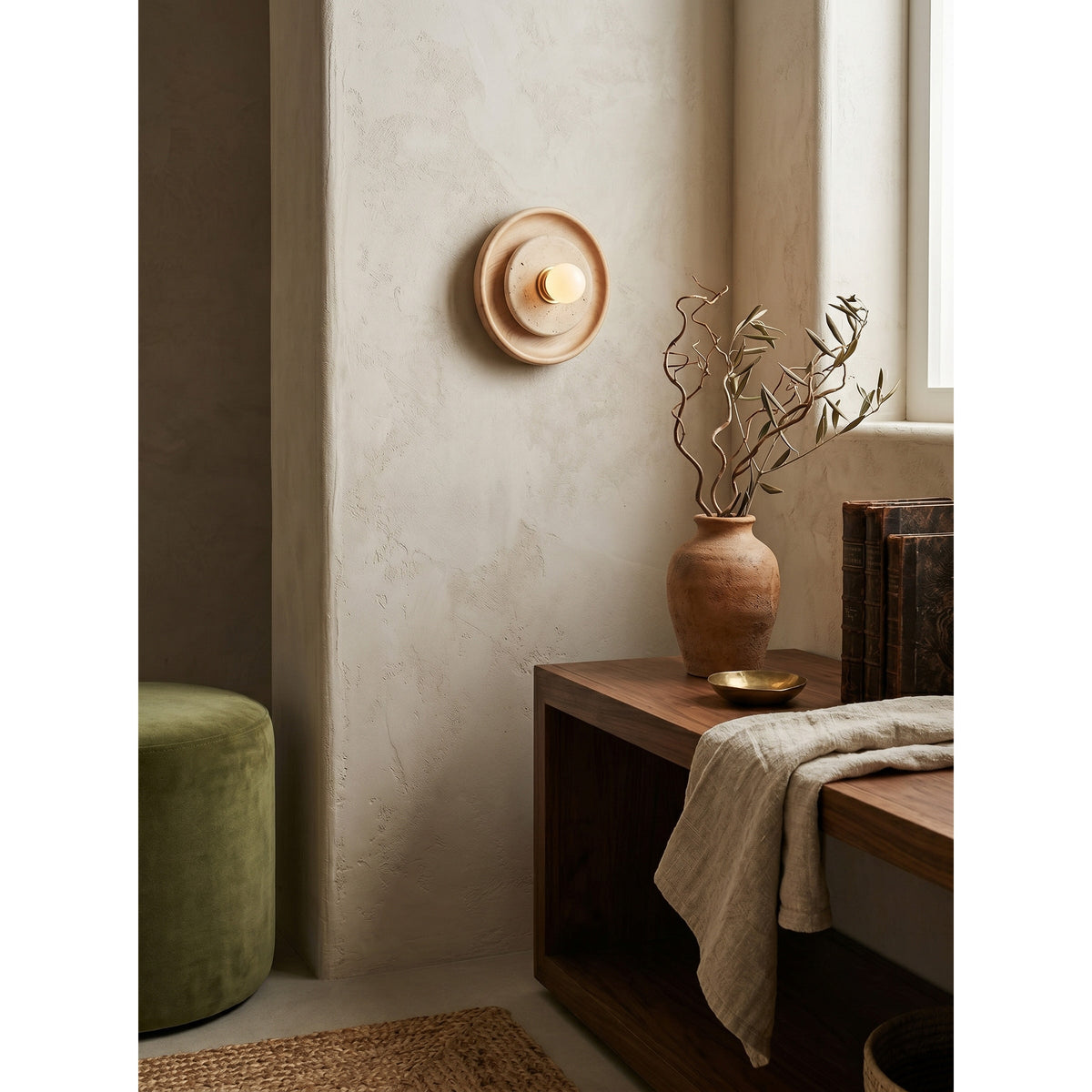 Lumenhart travertin wandlamp