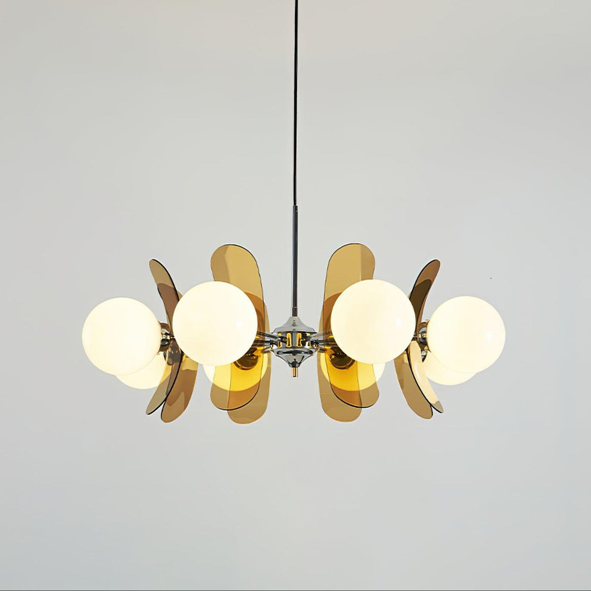 Quay Kroonluchter met Phosphorescent Glazen Lampenkap