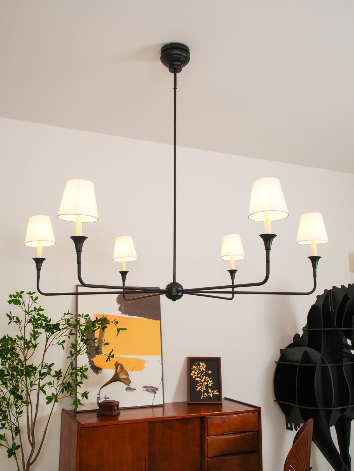 Lioroelia hanglamp zwart kaars afgeplat