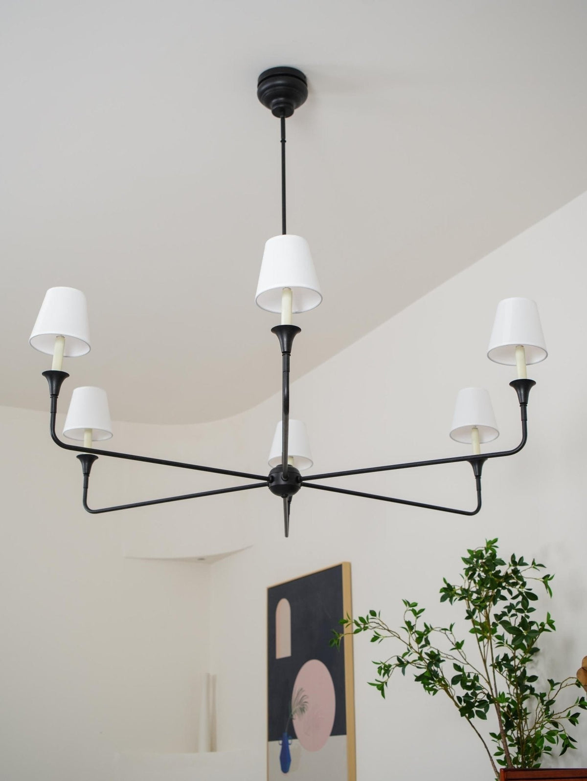 Lioroelia hanglamp zwart kaars afgeplat