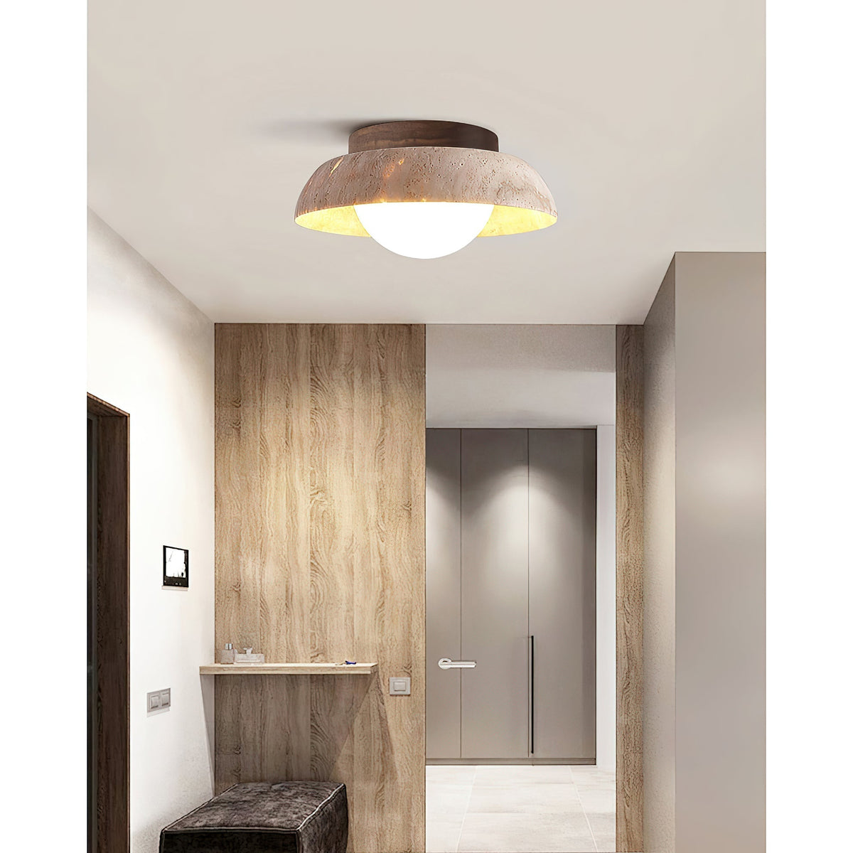 Cuvela travertin plafondlamp