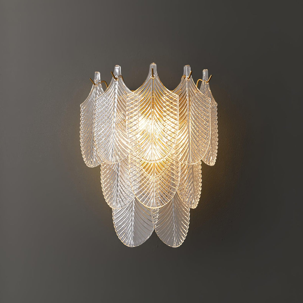 Celoaine wandlamp messing Murano glas