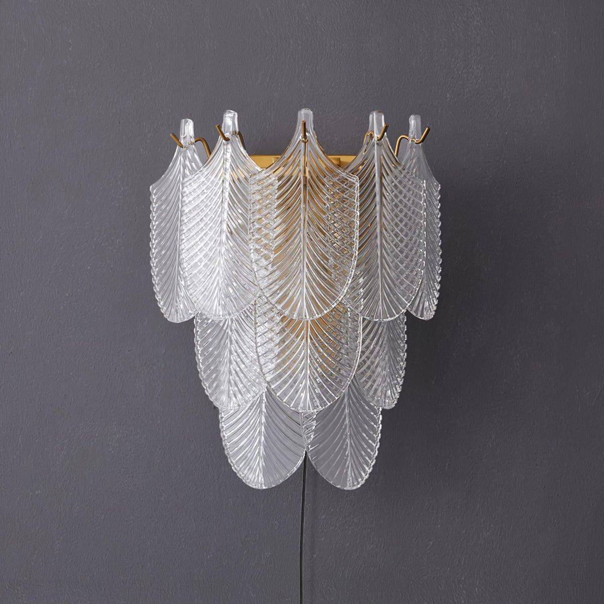 Celoaine wandlamp messing Murano glas