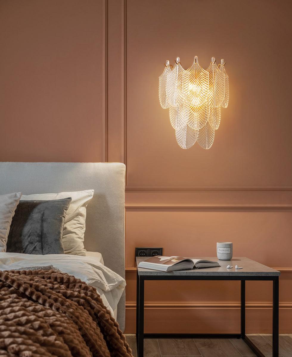 Celoaine wandlamp messing Murano glas