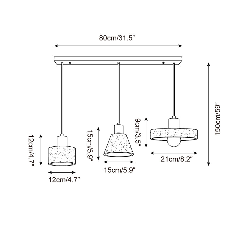 Caven hanglamp travertin Cluster