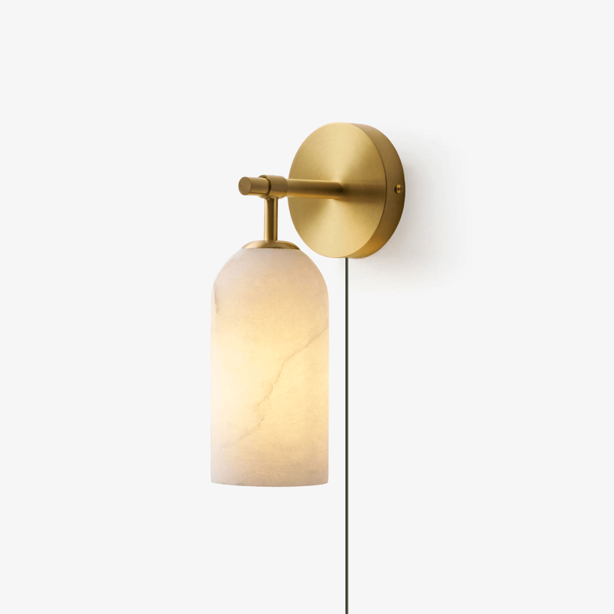Pillar albast met stekker wandlamp