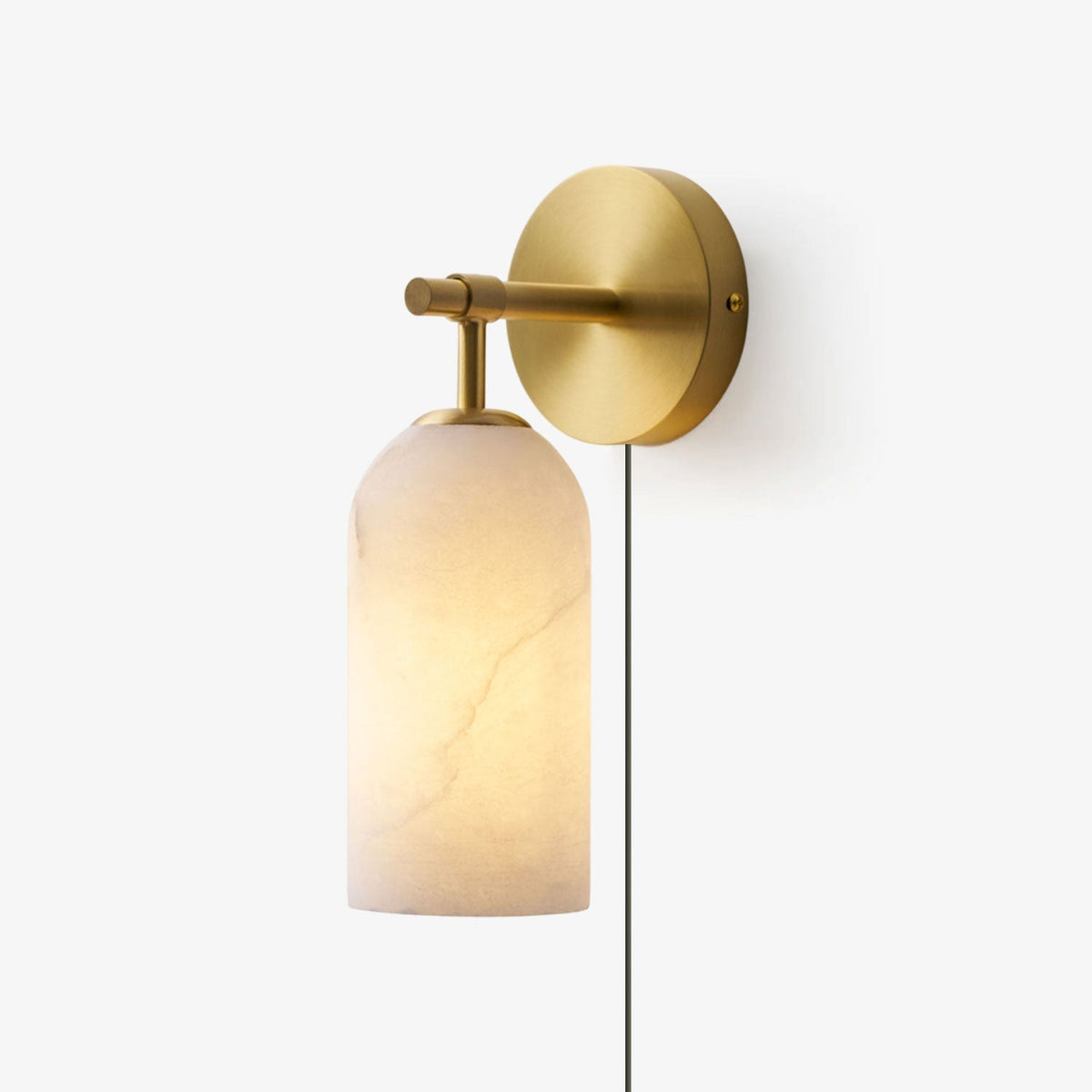 Pillar albast met stekker wandlamp