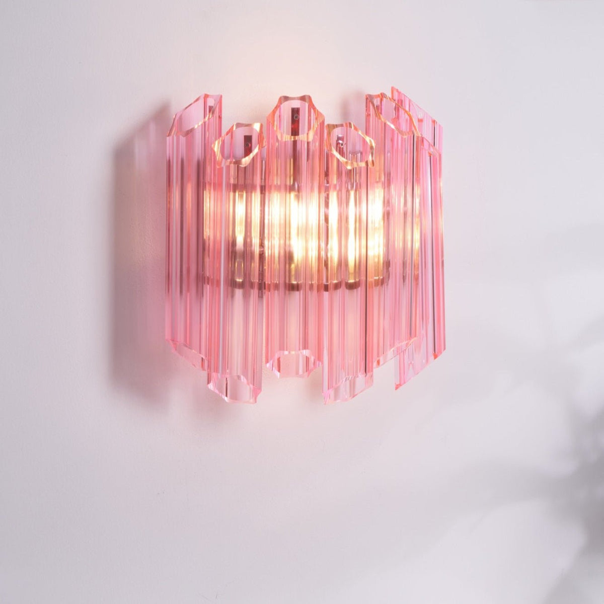Aurora wandlamp Roze Murano-glasbuis
