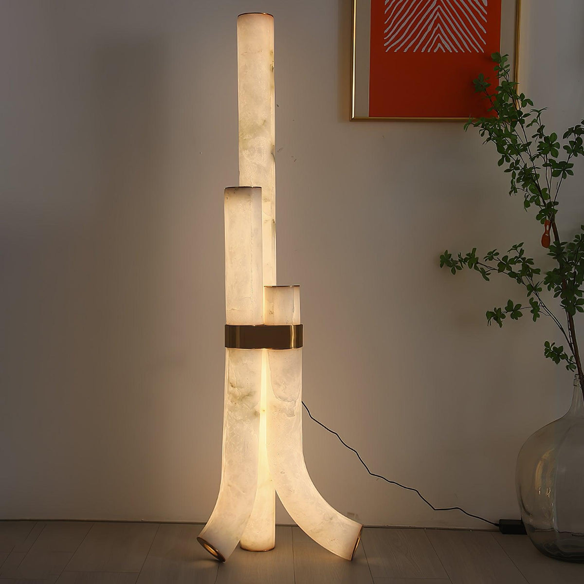Nivoena vloerlamp van albast
