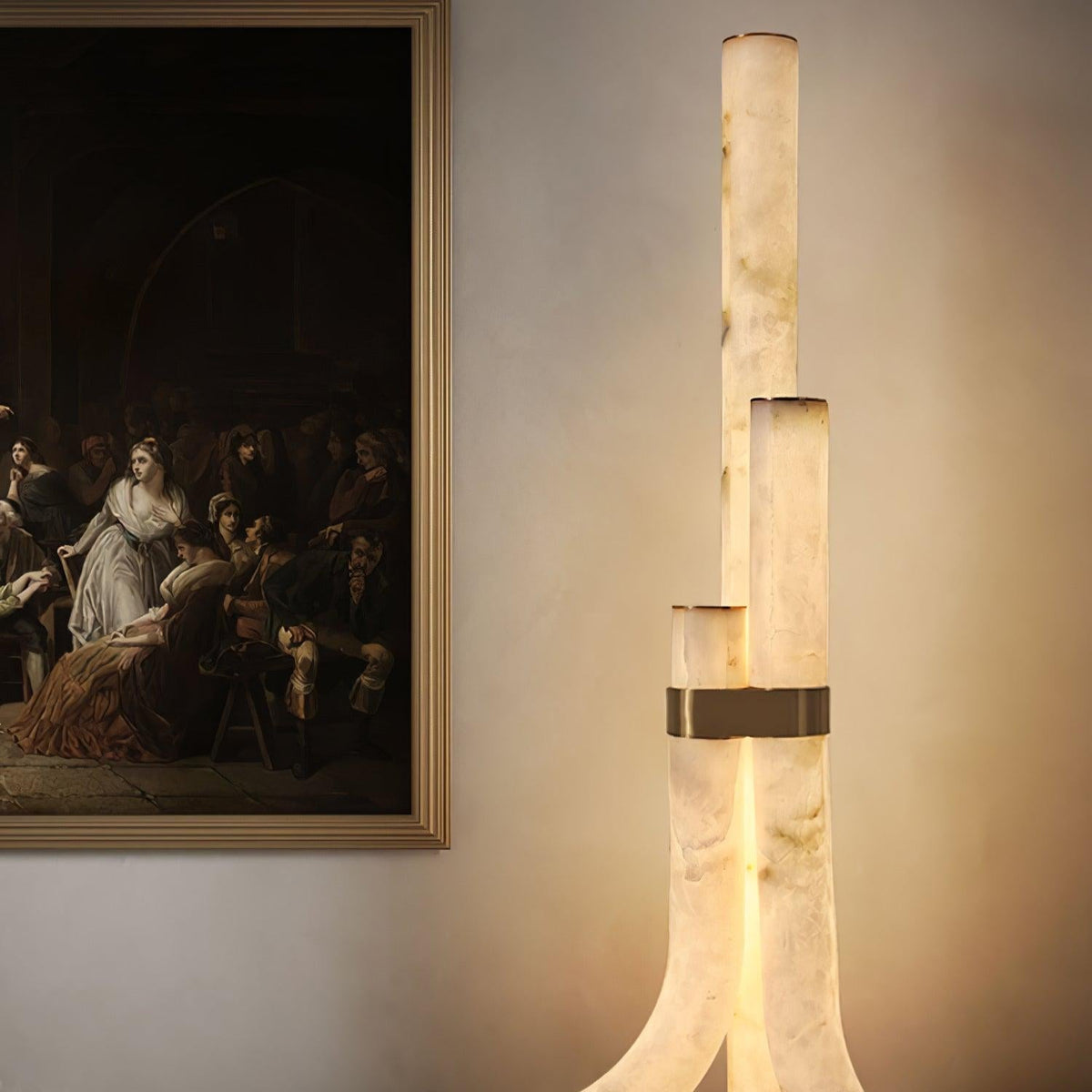 Nivoena vloerlamp van albast