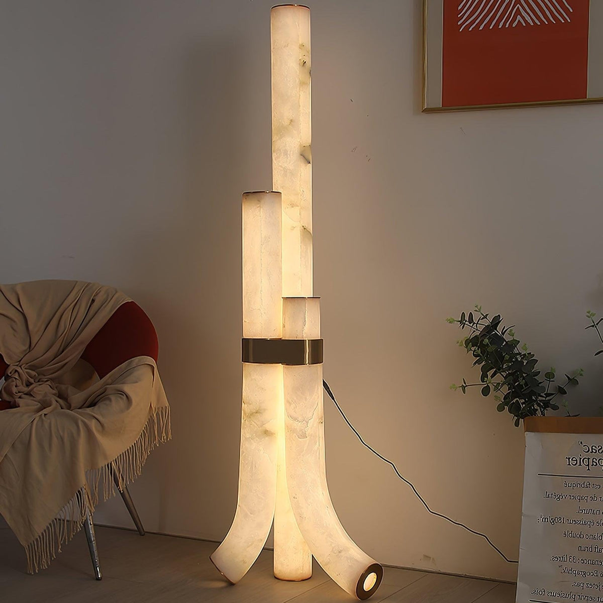 Nivoena vloerlamp van albast