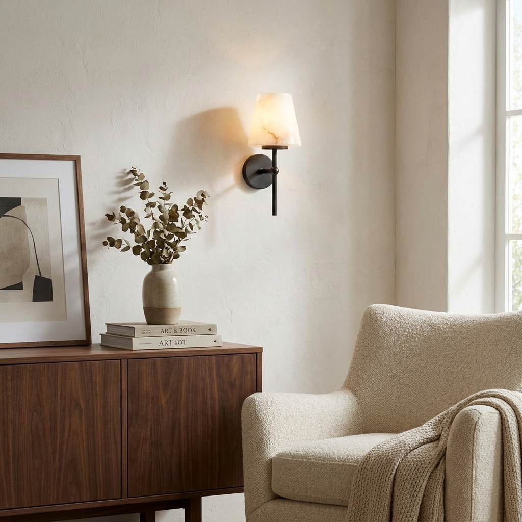 Stavermere albast wandlamp