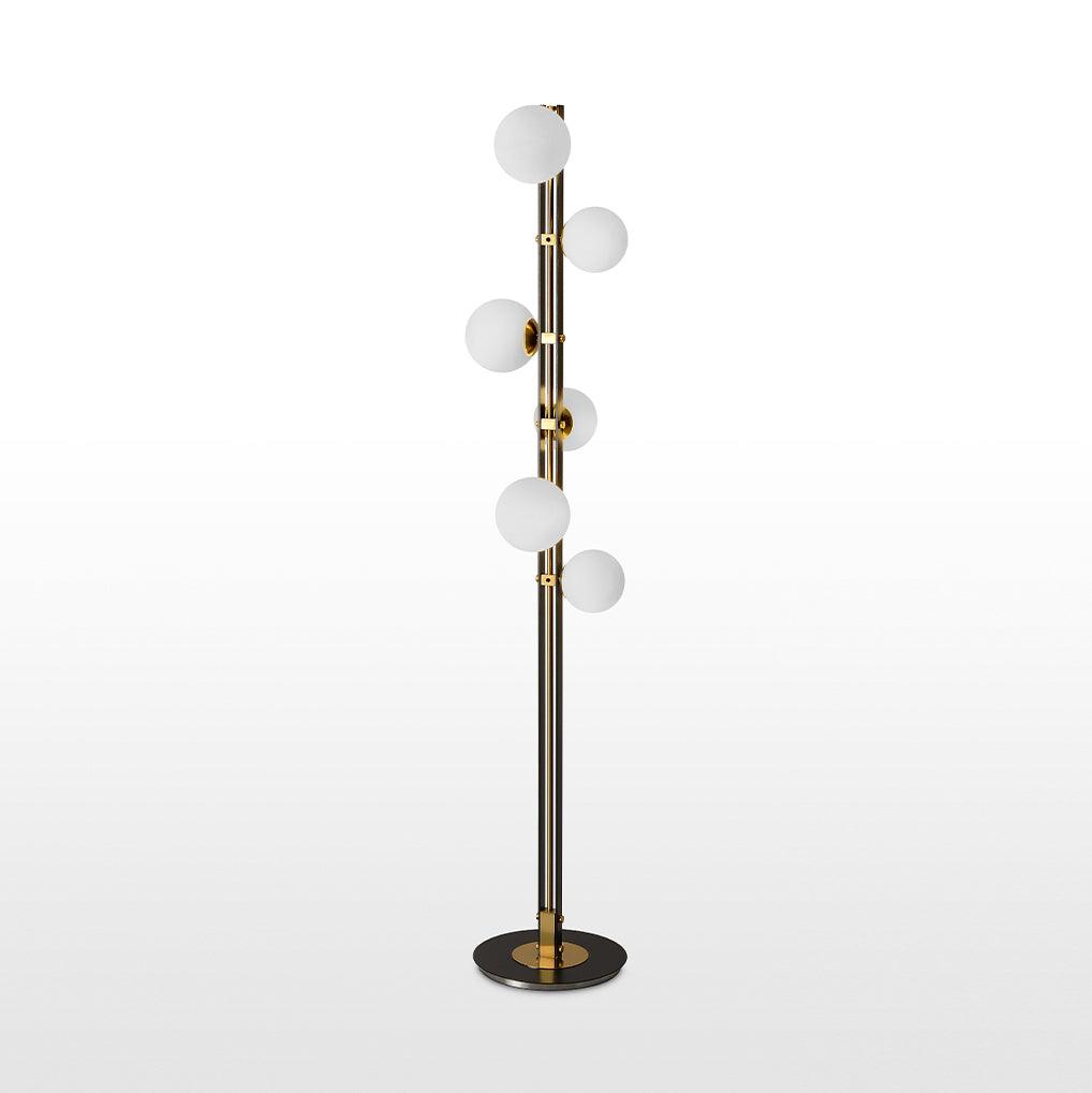 Eireneria elegante vloerlamp met glazen kap