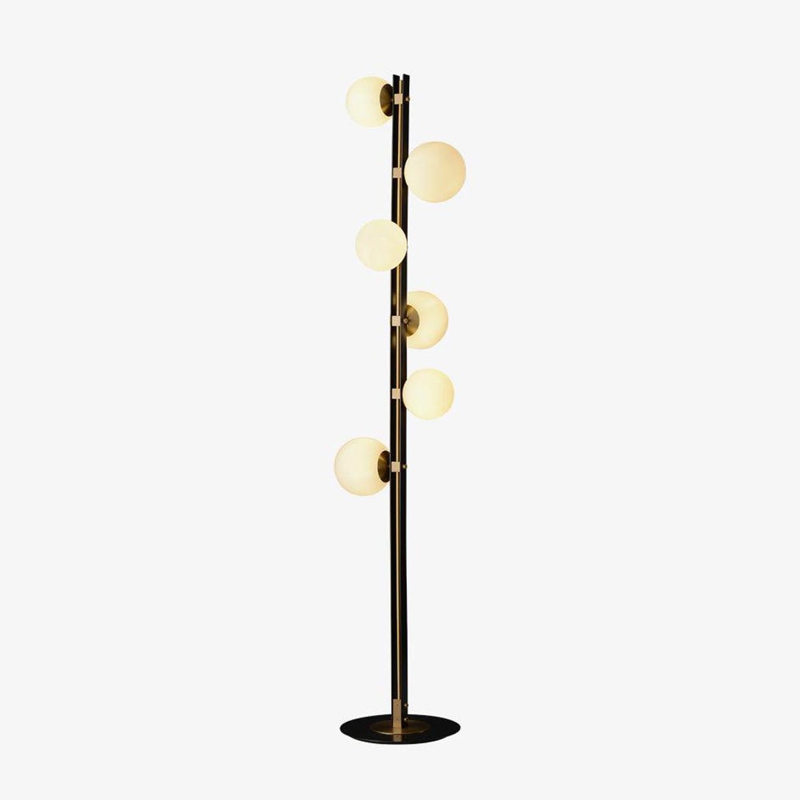 Eireneria elegante vloerlamp met glazen kap