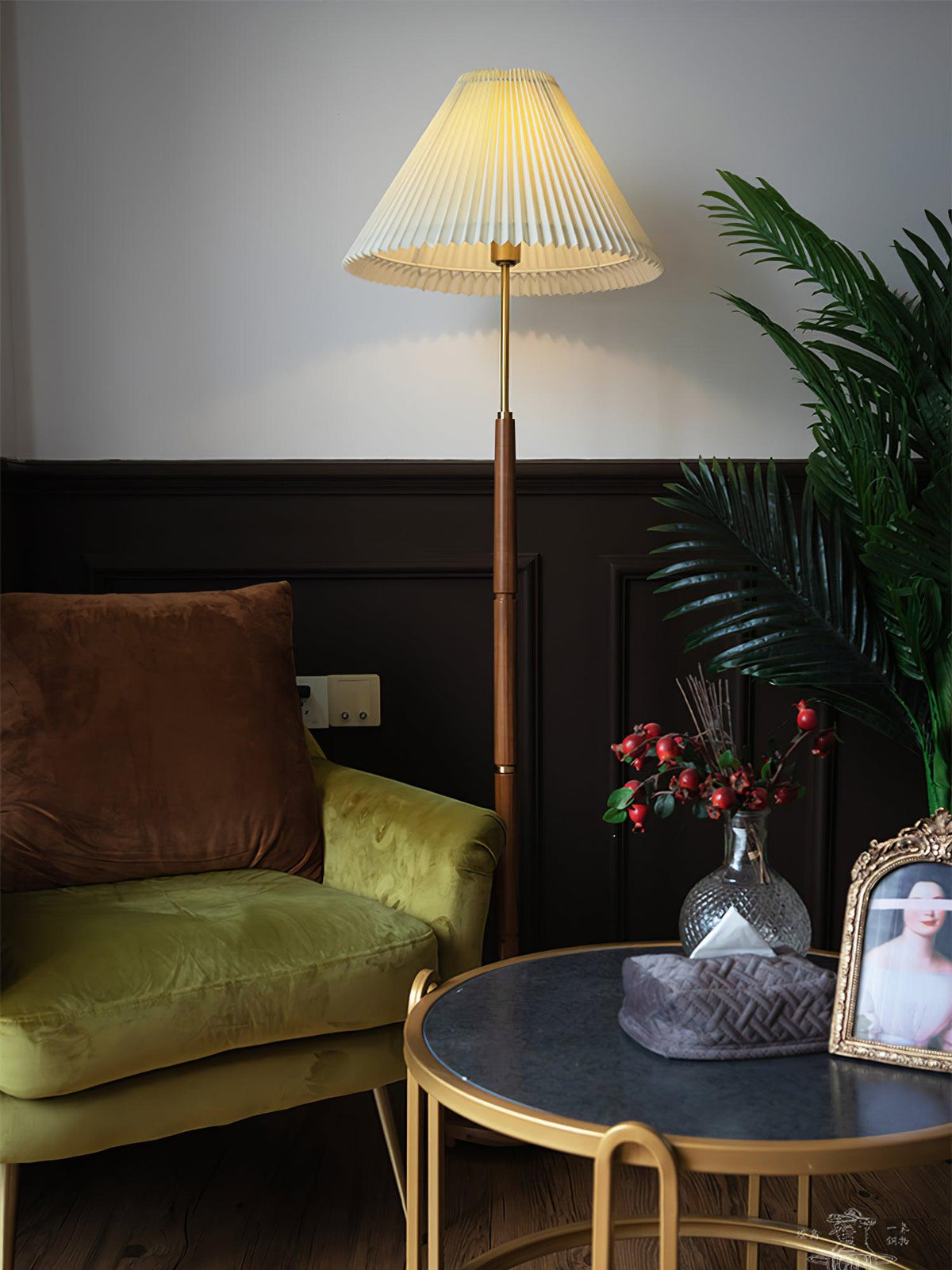 Syleina Minimalistische vloerlamp van massief hout