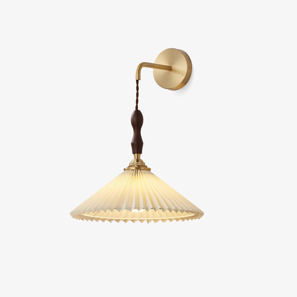 Mordan Premium wandlamp Elegante geplooide walnoot houten wandlamp