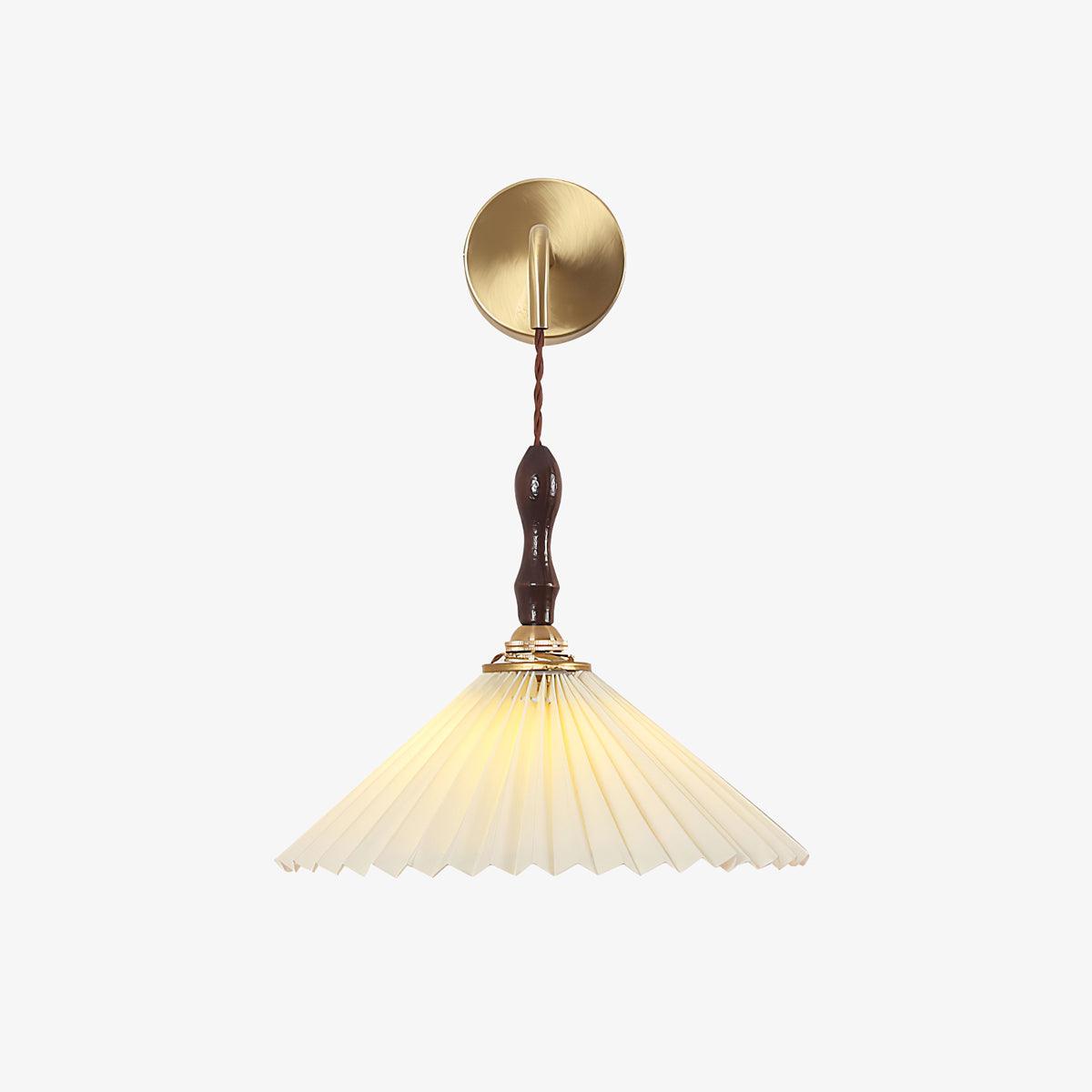 Mordan Premium wandlamp Elegante geplooide walnoot houten wandlamp