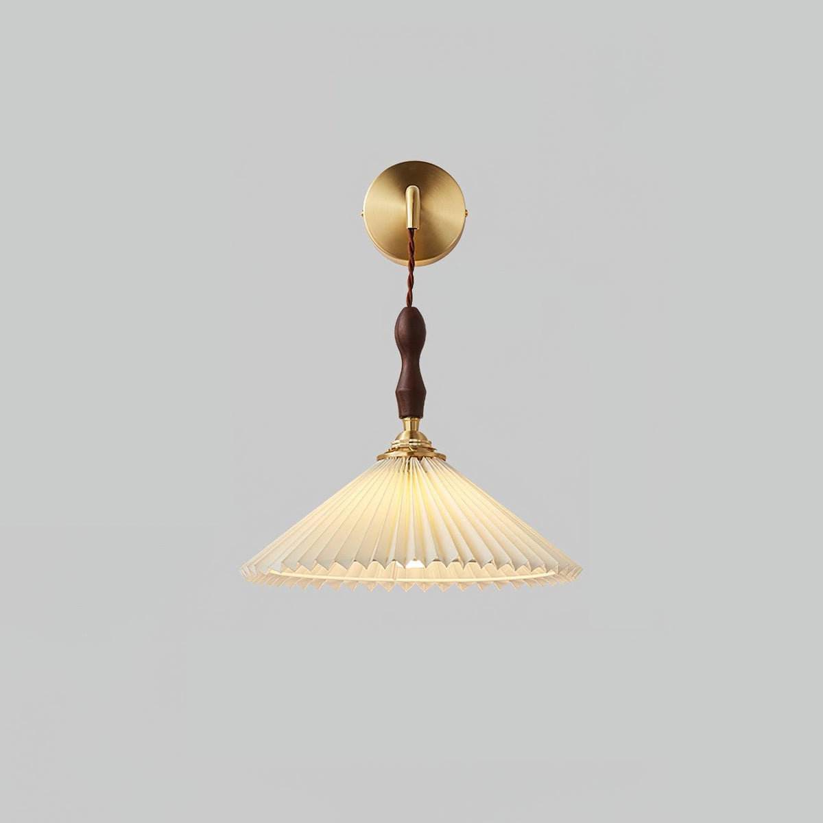 Mordan Premium wandlamp Elegante geplooide walnoot houten wandlamp