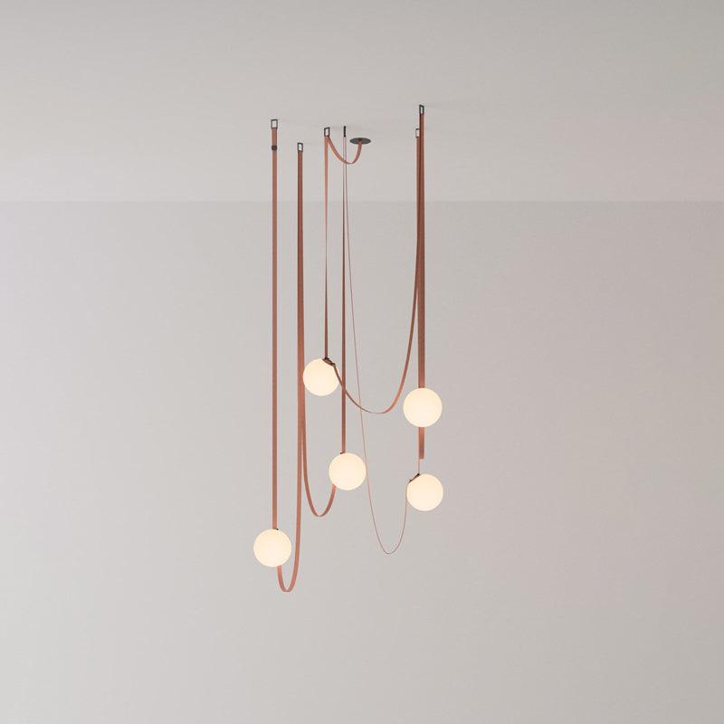 Velinenne hanglamp leerriem glas