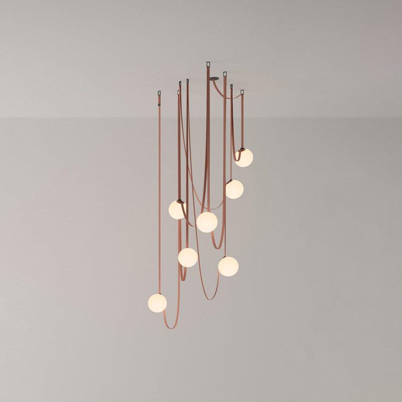 Velinenne hanglamp leerriem glas