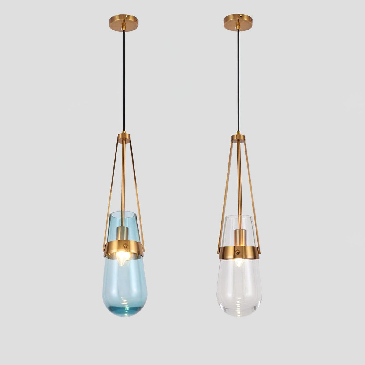 Vazora hanglamp met blauw glas